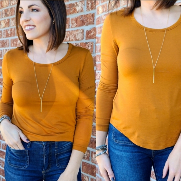 Double Zero Tops - 🥕NWOT Double Zero "Gotta Have It Longsleeve Top" Cinnamon or Carrot🥕 • Large🥕